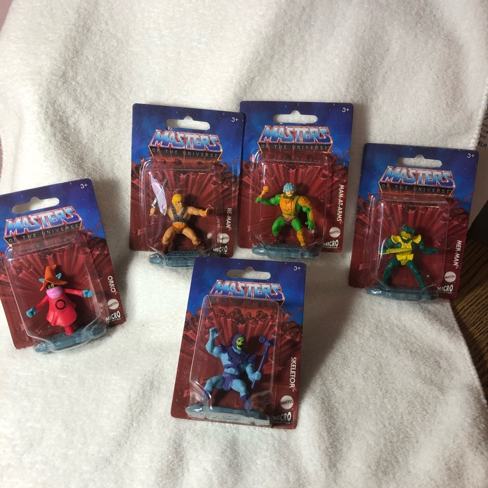Mattel Masters of the Universe throwback retro mini figures HeMan Skeletor Orko